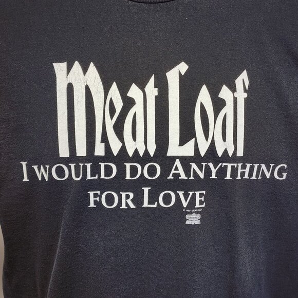 True Vintage 1993 Meat Loaf XL I Would Do Anything For Love 2-Sided T-Shirt HTF - Picture 4 of 9
